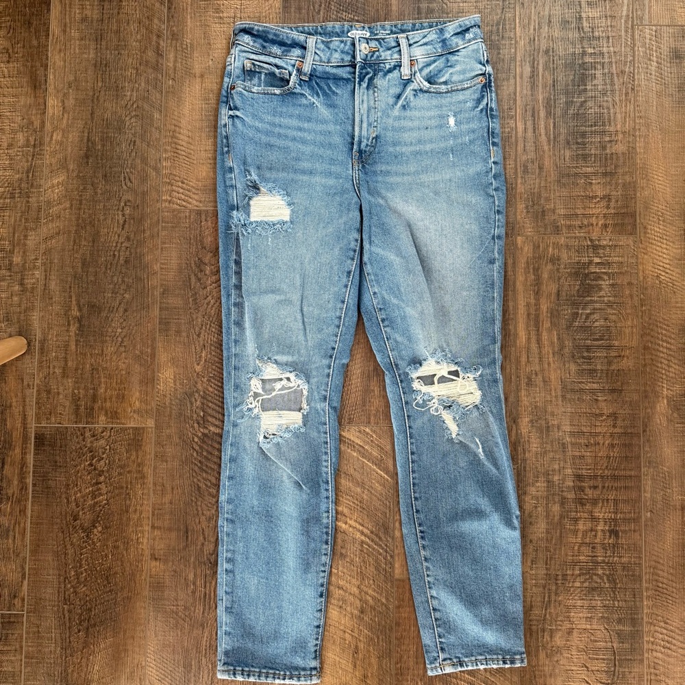 Old Navy Blue Skinny Jeans Distressed Style
